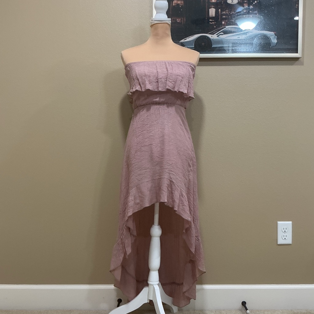 2b Bebe Off-Shoulder High Low Dress In Mauve